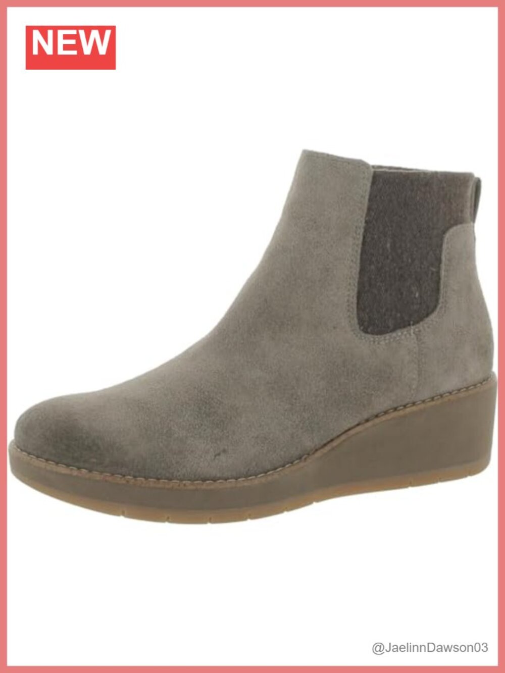 Comfortiva Ferna Suede Wedge Ankle Boots Pull-On Round Toe Booties